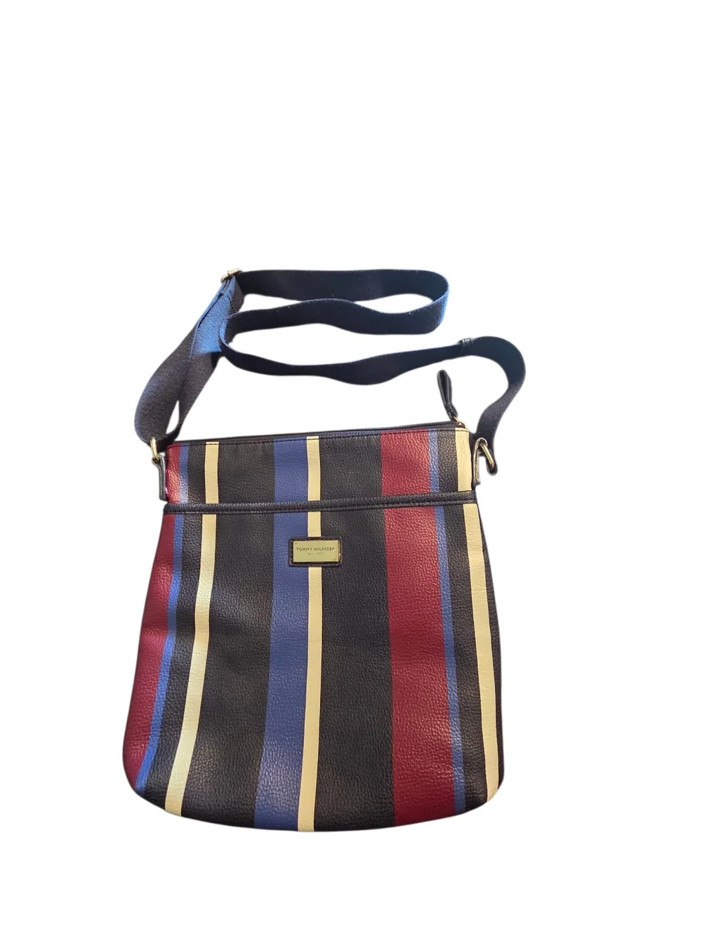 Tommy Hilfiger Striped Faux Leather Crossbody Bag